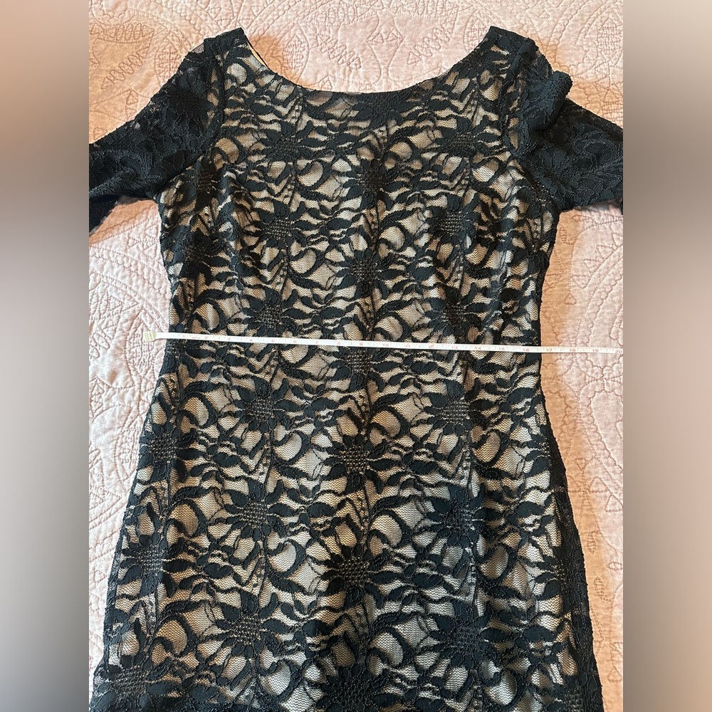 Calvin Klein Elegant Black Lace Dress - 14 - Picture 4 of 11